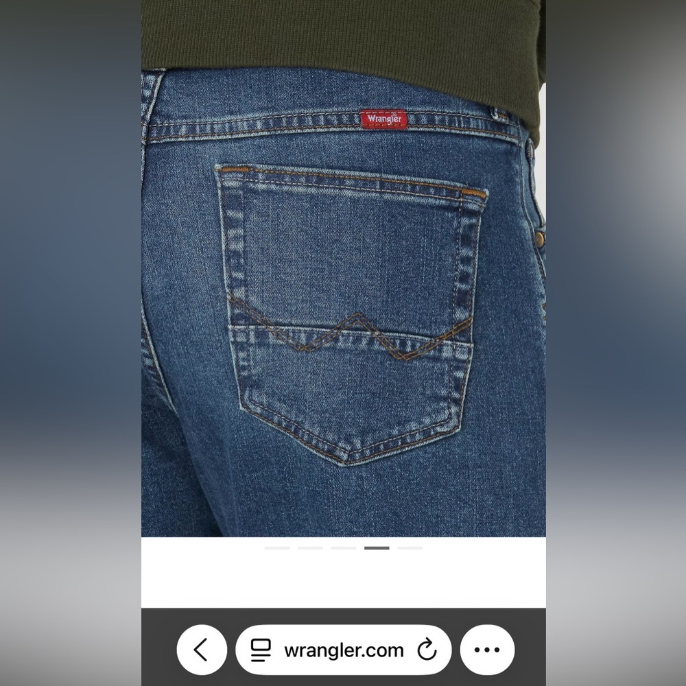 Men’s Wrangler Five Star Premium Slim Straight Blue Jeans Western Denim 36x30 - Picture 12 of 14